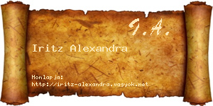 Iritz Alexandra névjegykártya